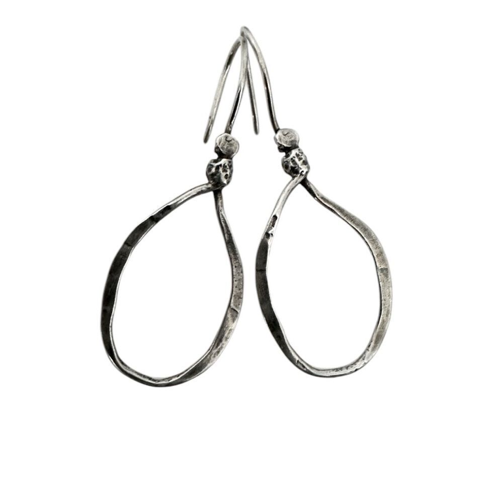 Silpada W1551 Retired Sterling Silver Lasso Hammered Hook Drop/Dangle Earrings